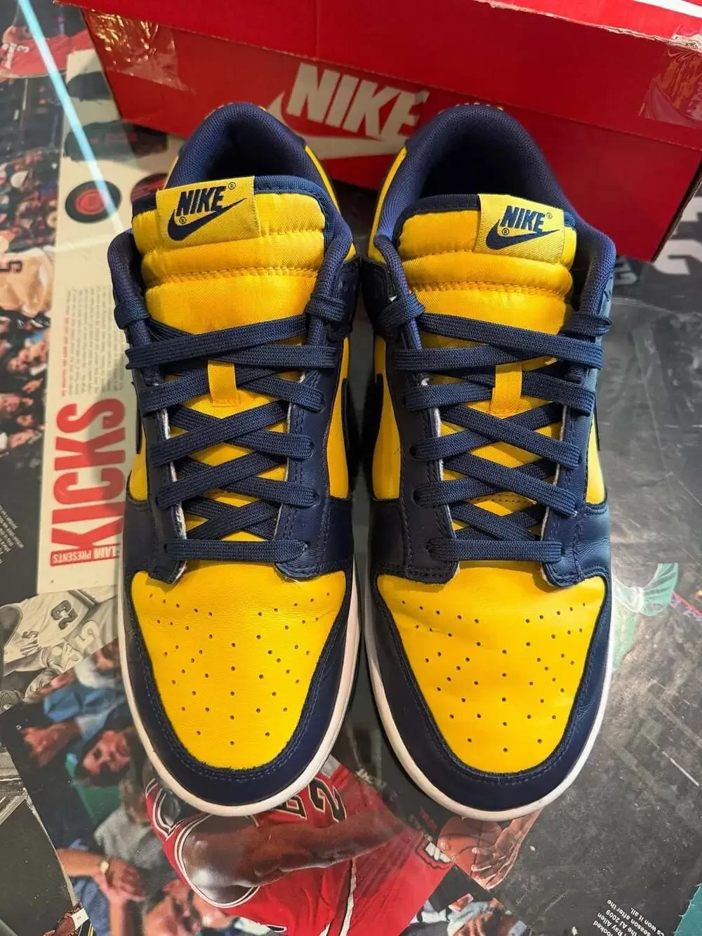 Nike Dunk Low Michigan 2021 DD1391-700 Retro Sneakers Varsity Maize Navy 10.5